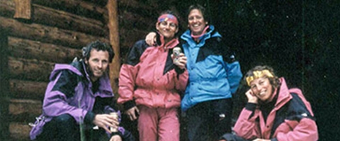 Two men next to the first Cotswold Outdoor shop