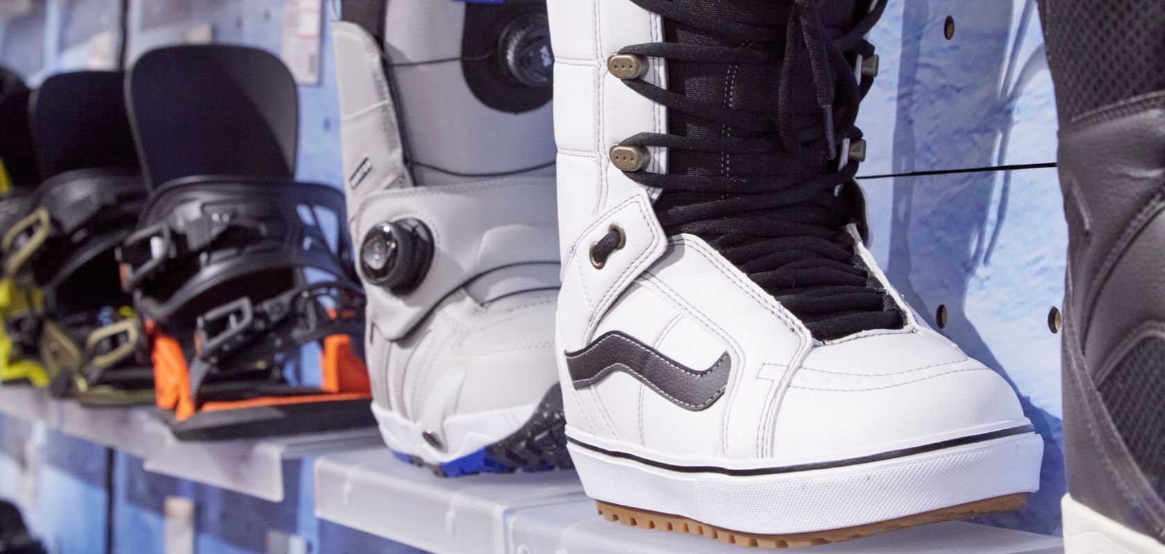 snowboard boots displayed